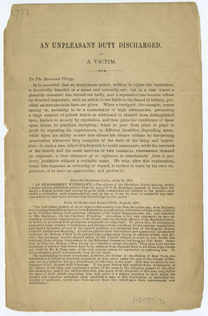 Victim. An Unpleasant Duty Discharged. [New York, 1870].